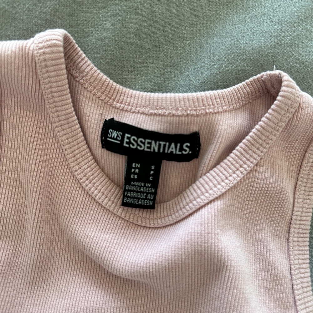 Essentials Blush Ribbed Tank Top - Picture 3 of 3